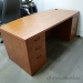 Maple Bow Front Straight Desk w/ Dual Pedestal